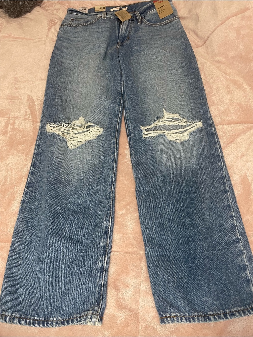 Levi's Women’s Bootcut Jeans - Blue with Distressed Knees 27x31